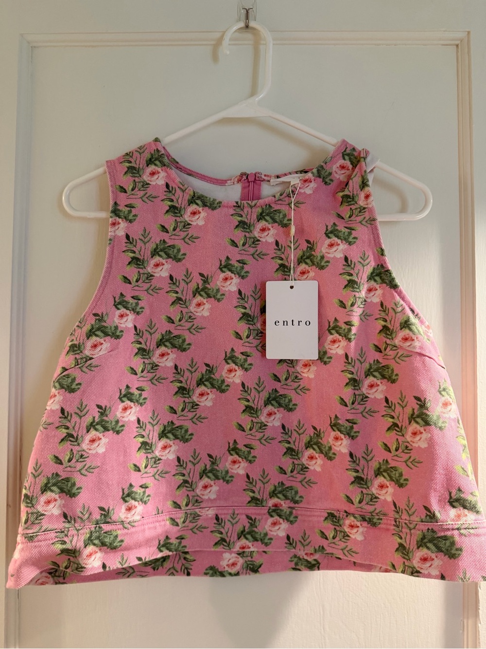 entro Pink Floral Sleeveless Tank Top and skort set